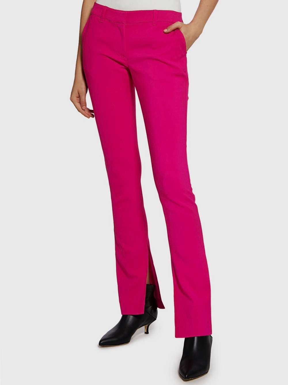 NWT A.L.C. Javier Split Hem Slim Bootcut Pants in Hot Pink - Size 14